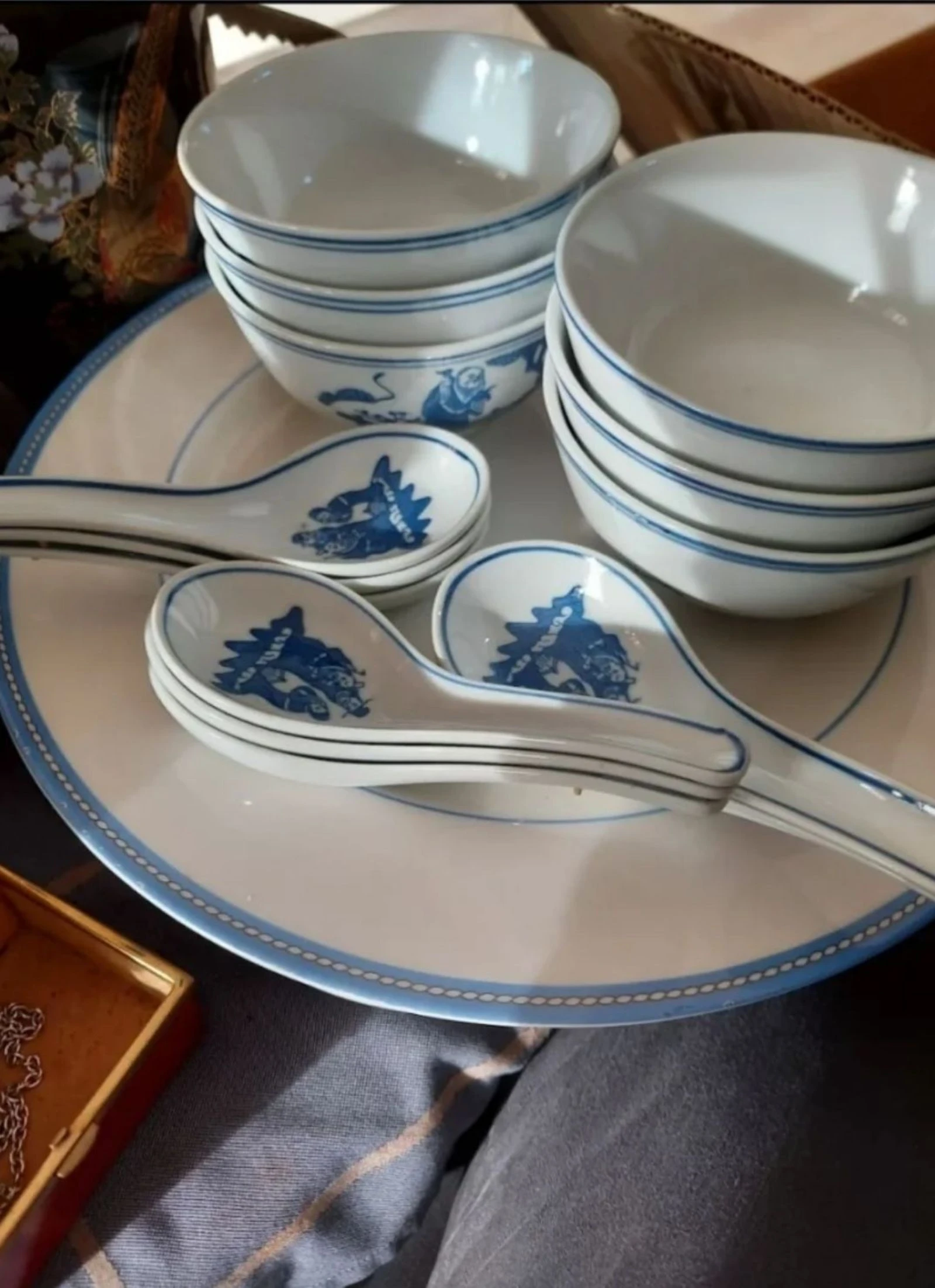 Jingdezhen Conjunto 6 Tigelas e Colheres – photo 2